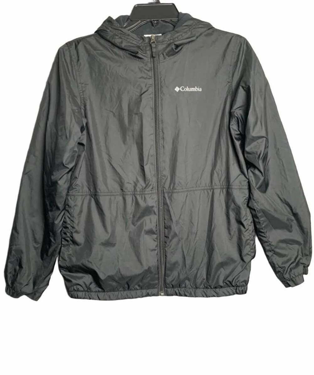 Columbia Youth Large Black Full Zip Nylon hooded jacket